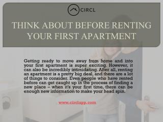 THINK ABOUT BEFORE RENTING YOUR FIRST APARTMENT | CIRCL