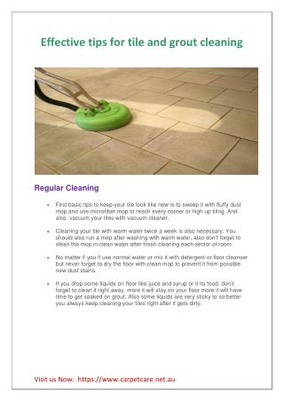 Effective tips for tile and grout cleaning