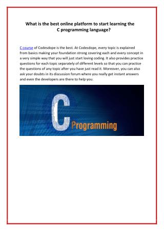 What is the best online platform to start learning the C programming language