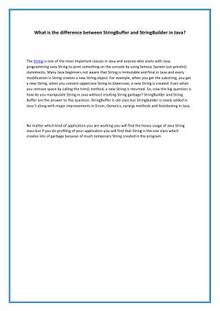 What is the difference between StringBuffer and StringBuilder in Java