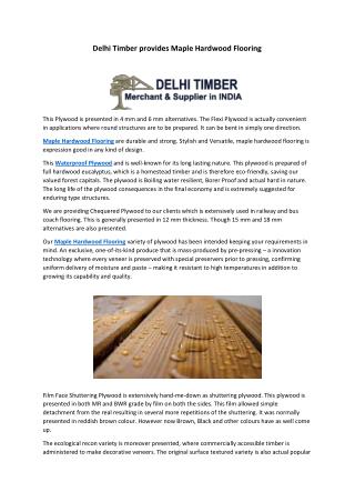 Delhi Timber provides Maple Hardwood Flooring