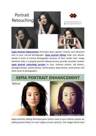 Sepia Portrait Retouching Services - Portrait Enhancement Services to Photographers