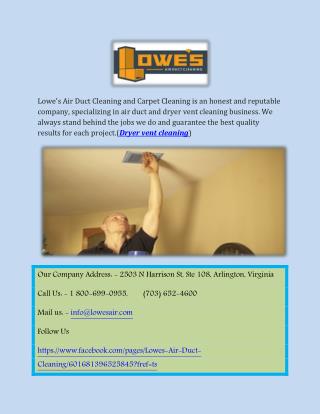 Lowe's Dryer vent cleaning Services