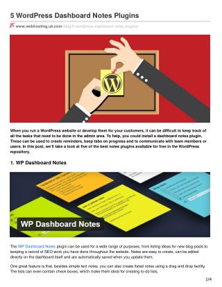 5 WordPress Dashboard Notes Plugins