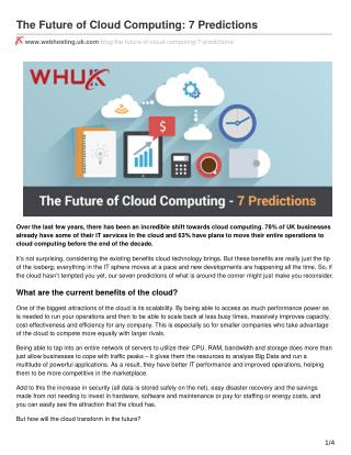 The Future of Cloud Computing: 7 Predictions