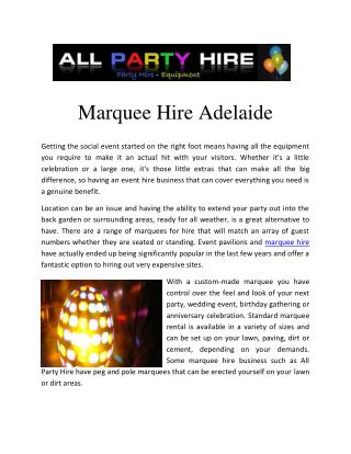 marquee hire adelaide