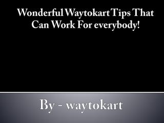 wonderful Waytokart Tips That Can Work For everybody!