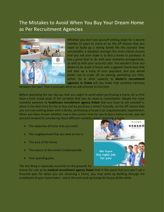 Medical recruitment agency Dubai