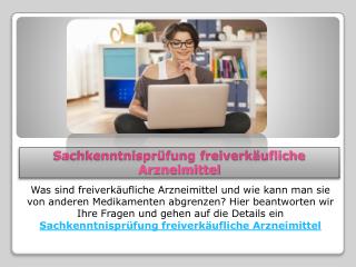 Sachkenntnisprüfung freiverkäufliche Arzneimittel