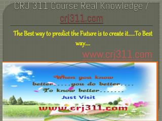 CRJ 311 Course Real Knowledge / crj 311 dotcom