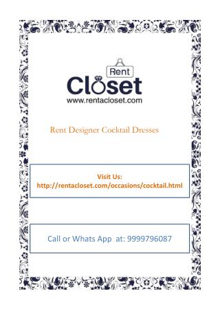 Rent Cocktail Dress in Delhi NCR at Rent A Closet