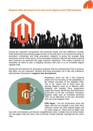 Use High Qualities CMS for Magento Web Development