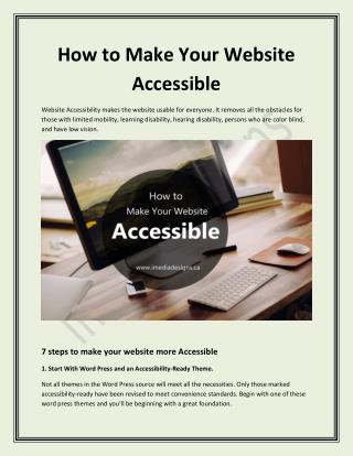 How to Make Your Website Accessible