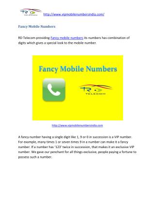 Fancy Mobile Numbers