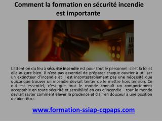 Comment la formation en sécurité incendie est importante