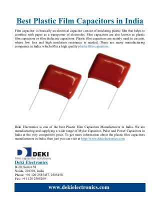 Best Plastic Film Capacitors in India