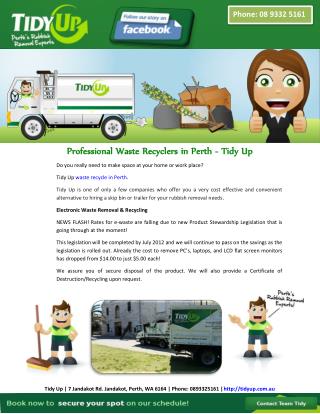 Professional Waste Recyclers in Perth - Tidy Up