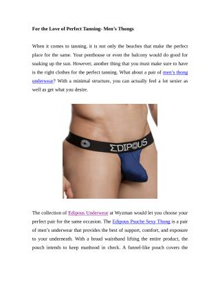 For the Love of Perfect Tanning- Men’s Thongs