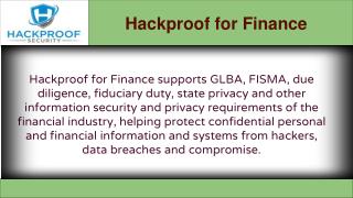 Hackproof for Finance