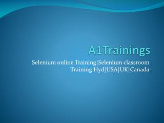 Selenium online Training|Selenium classroom Training Hyd|USA|UK|Canada