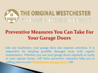 Preventive Measures You Can Take For Your Garage Doors