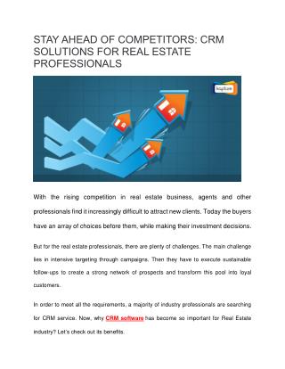 Stay Ahead of Competitors: CRM Solutions for Real Estate Professionals