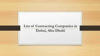 List of contracting companies in Dubai, Abu Dhabi