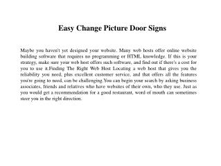 Easy Change Picture Door Signs