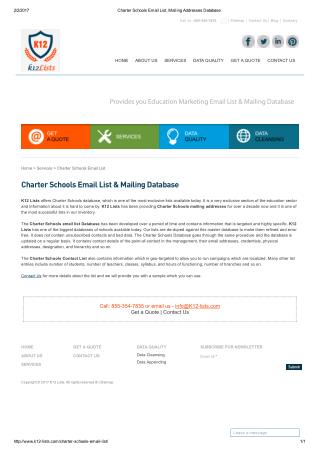 Email list of charter schools