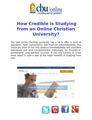 How Credible is studying from an Online Christian University?