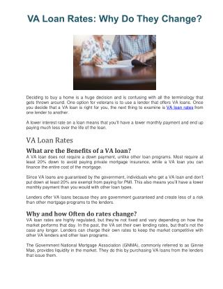 VA Loan Rates: Why Do They Change?