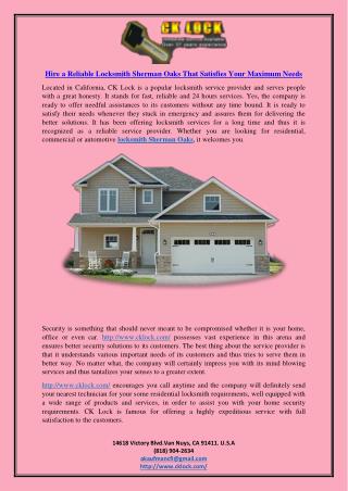 Locksmith Reseda – Reason of Hiring Professional Services