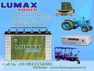 Contact Lumax Power for Reliable Batteries- 9811154385