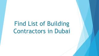 Building contracting companies in Dubai, Abu Dhabi