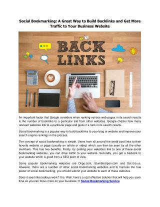 Build Backlinks and Get More Traffic with Social Bookmarking