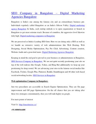 SEO company Bangalore