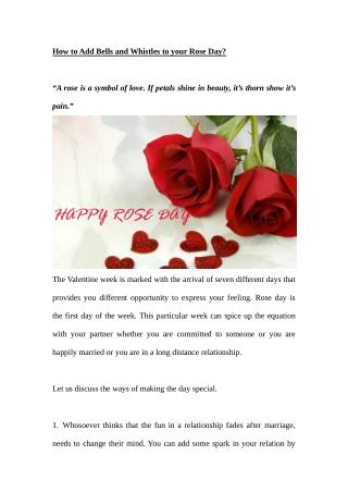 How to Add Bells and Whistles to your Rose Day?