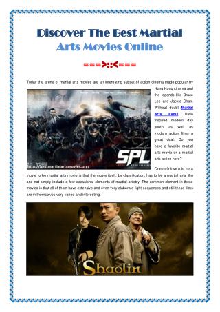 Best Martial Arts Movies Online Presentations Channel