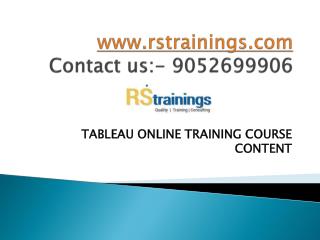 tableau online training course content