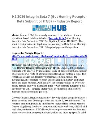 H2 Integrin Beta 7 (Gut Homing Receptor Beta Subunit or ITGB7) - Industry Report