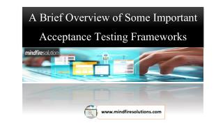 A Brief Overview of Some Important Acceptance Testing Frameworks