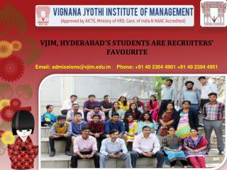 VJIM, HYDERABAD’S STUDENTS ARE RECRUITERS’ FAVOURITE