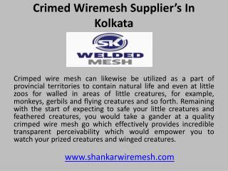 Crimed wiremesh supplier’s in Kolkata