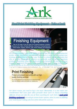Used Print Finishing Equipment – Take a Look