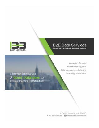 B2B Data Services - Data Management - Data Providers