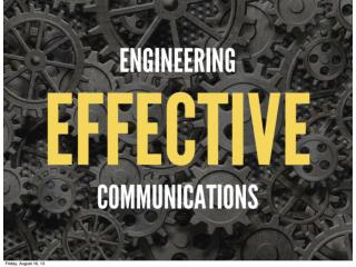 Engineering Effective Communications