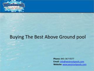 Buying The Best Above Ground pool