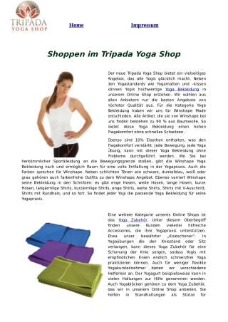 Shoppen im Tripada Yoga Shop