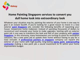 Home painting singapore services to convert you dull home look into extraordinary look