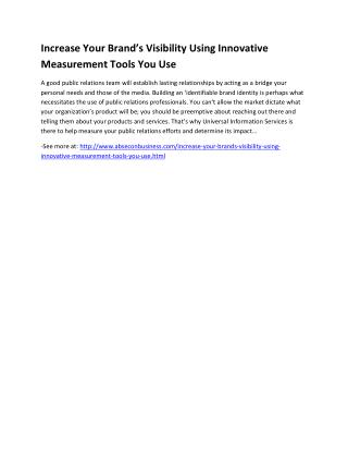 Increase Your Brand’s Visibility Using Innovative Measurement Tools You Use